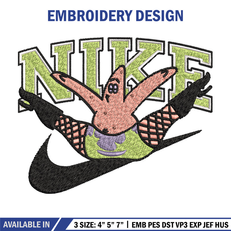 Nike patrick Embroidery Design, Spongebob Embroidery, Nike Embroidery, Embroidery File, Logo shirt, Digital download.jpg
