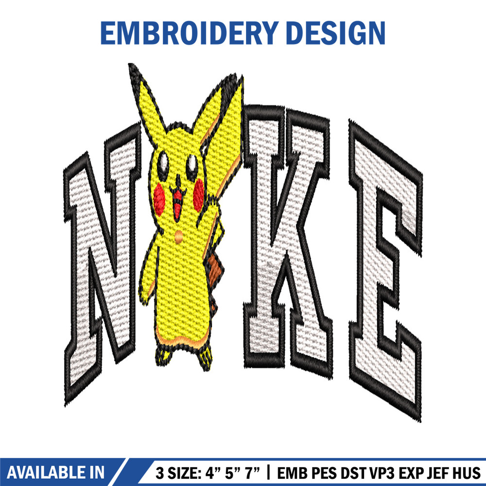 Nike Pikachu embroidery design, Pokemon embroidery, Nike design, embroidery file, anime shirt, Digital download.jpg