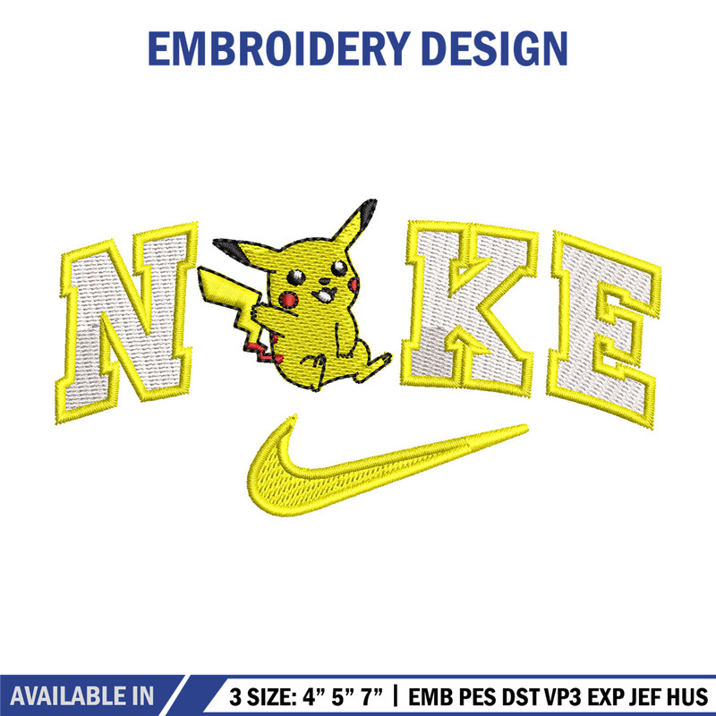 Nike pikachu embroidery design, Pokemon embroidery, Nike design, Embroidery shirt, Embroidery file, Digital download.jpg