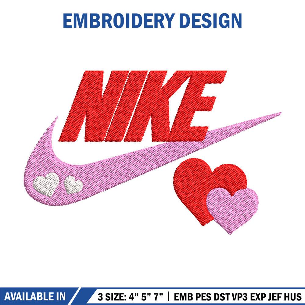 Nike pink love Embroidery Design, Brand Embroidery, Nike Embroidery, Embroidery File, Logo shirt, Digital download 1.jpg