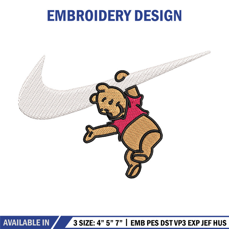 Nike pooh embroidery design, Disney pooh embroidery, Nike design, Embroidery shirt, Embroidery file, Digital download.jpg