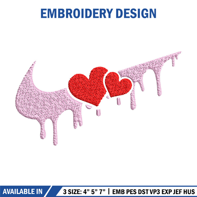 Nike red heart Embroidery Design, Nike Embroidery, Brand Embroidery, Embroidery File, Logo shirt, Digital download 1.jpg