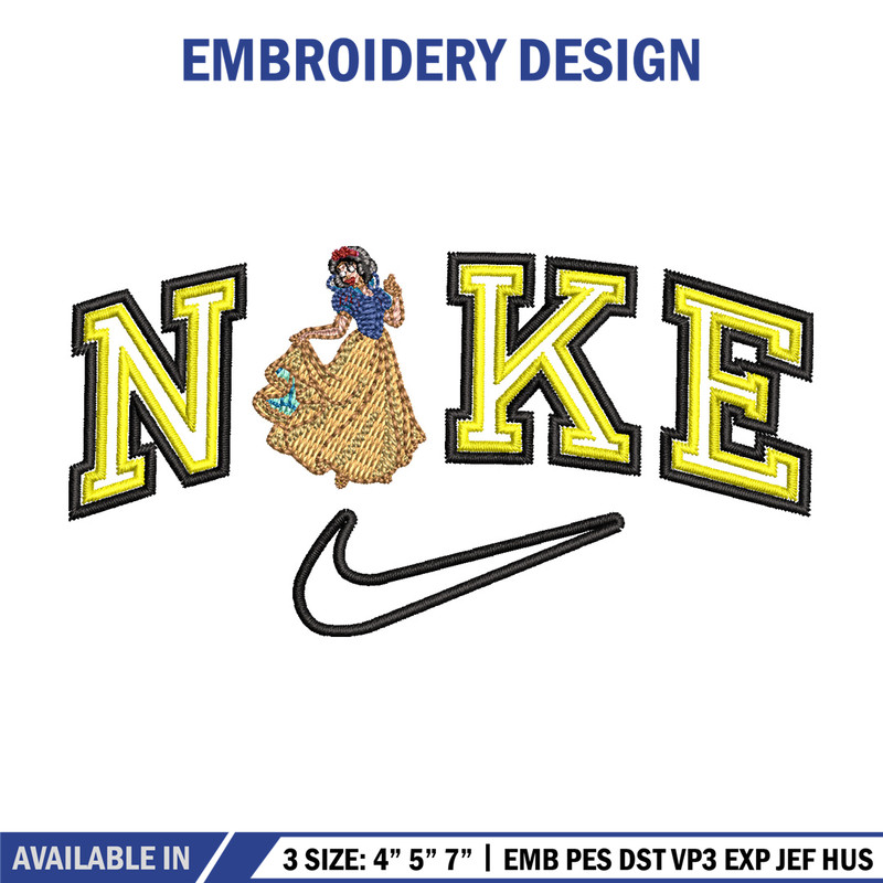 Nike snow white embroidery design, Disney embroidery, Nike design, Embroidery shirt, Embroidery file,Digital download.jpg