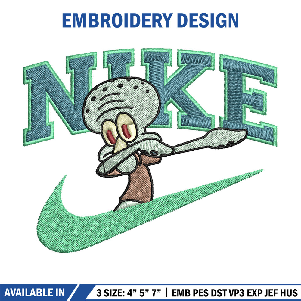 Nike Squidward Embroidery Design, Spongebob Embroidery, Nike Embroidery, Embroidery File, Logo shirt, Digital download 1.jpg
