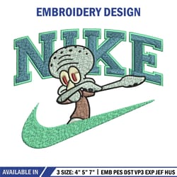 nike squidward embroidery design, spongebob embroidery, nike embroidery, embroidery file, logo shirt, embroidery design