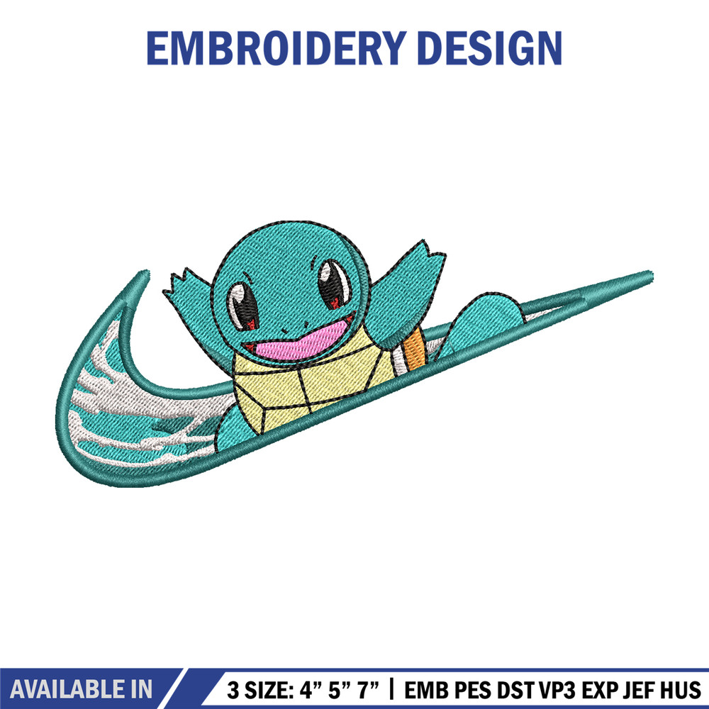 Nike Squirtle embroidery design, Pokemon embroidery, Nike design, anime design, anime shirt, Digital download.jpg