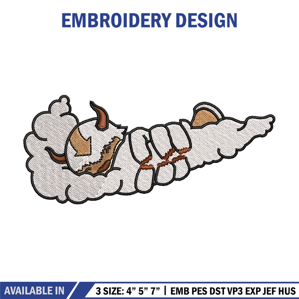 Nike x Appa embroidery design, Avatar cartoon embroidery, Nike design, cartoon design, cartoon shirt, Digital download.jpg