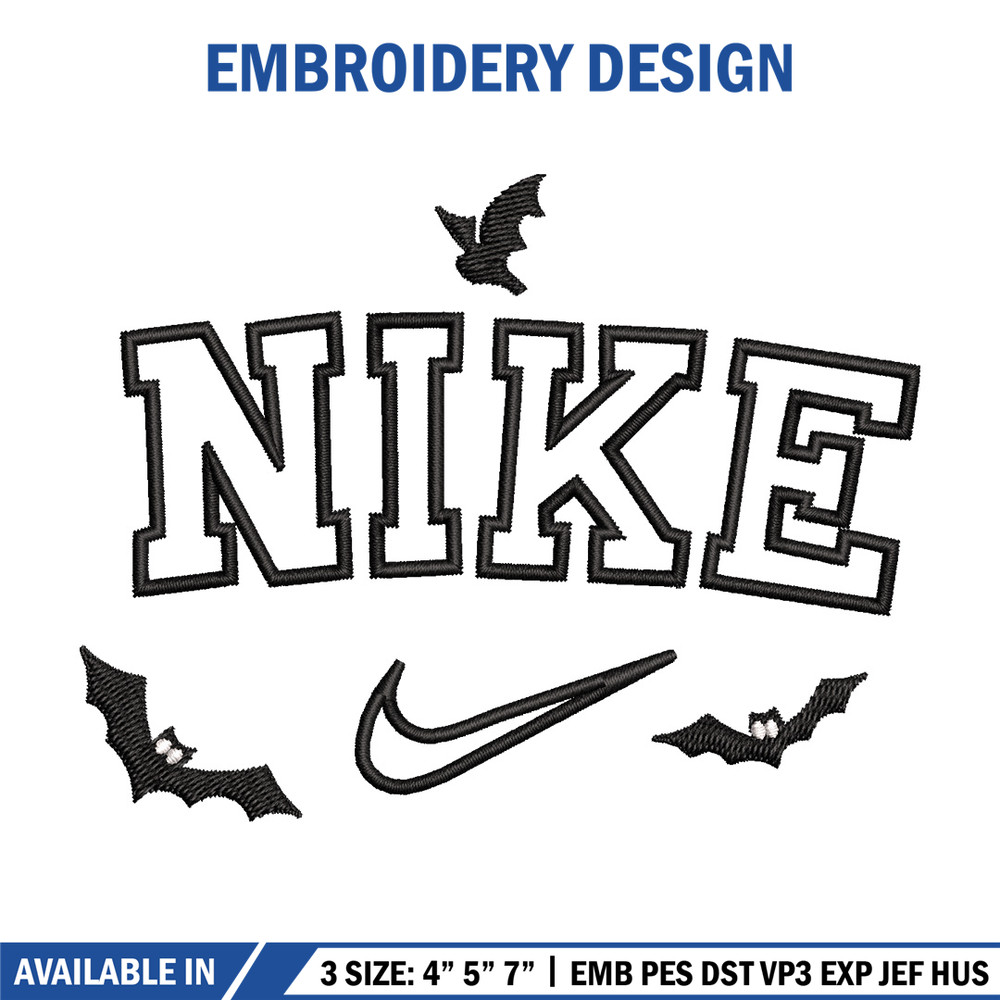 Nike x bat embroidery design, Bat embroidery, Nike design, Embroidery shirt, Embroidery file,Digital download 1.jpg