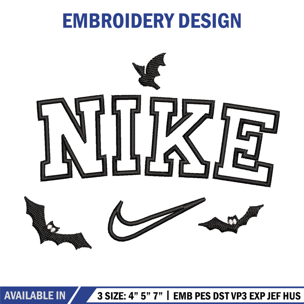 Nike x bat embroidery design, Bat embroidery, Nike design, Embroidery shirt, Embroidery file,Digital download.jpg