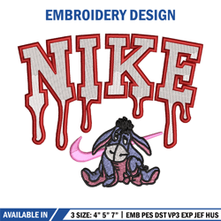nike x donkey embroidery design, eeyore embroidery, nike design, embroidery shirt, embroidery file, embroidery design 1