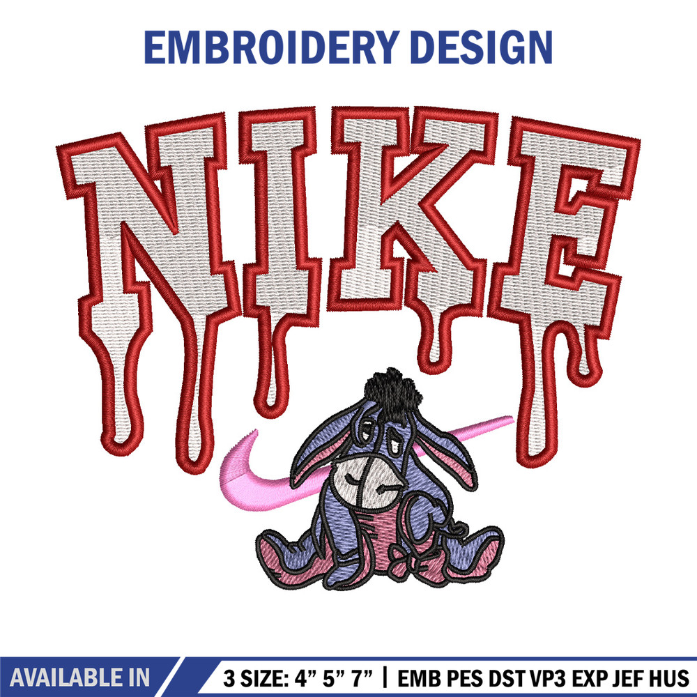 Nike x donkey embroidery design, Eeyore embroidery, Nike design, Embroidery shirt, Embroidery file, Digital download.jpg