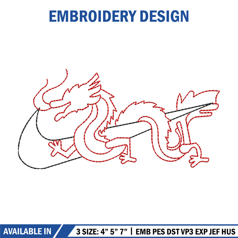 Nike x dragon asian embroidery design, Dragon embroidery, Nike design,Embroidery shirt,Embroidery file, Digital download 1.jpg