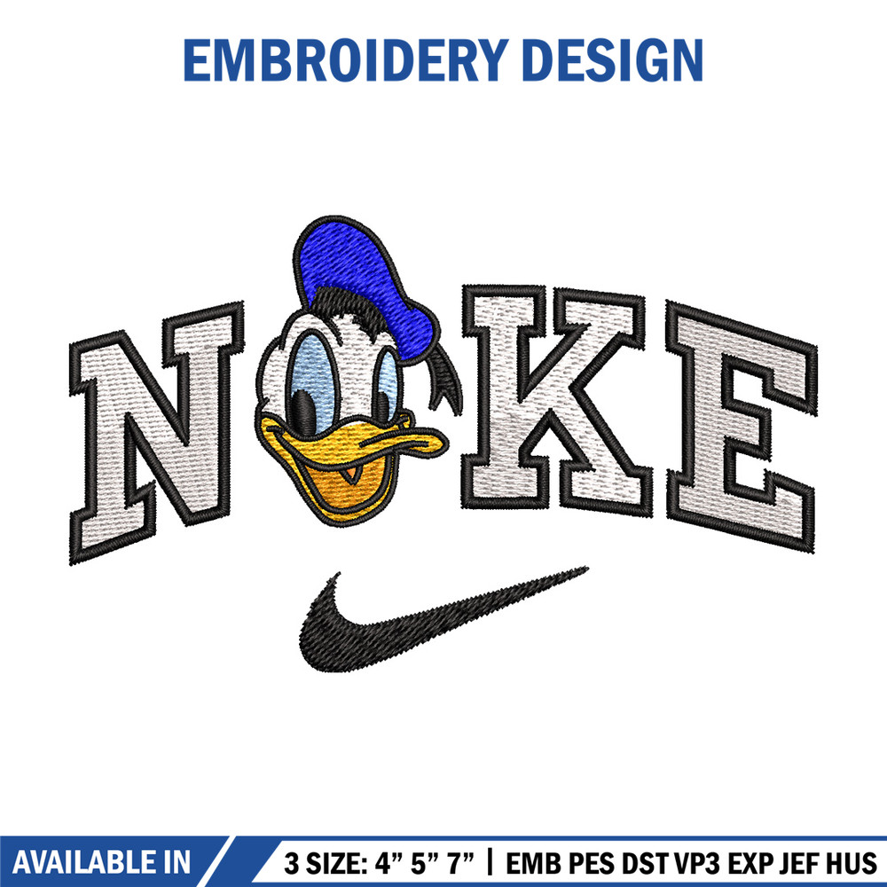 Nike x duck embroidery design, Disney embroidery, Nike design, Embroidery shirt, Embroidery file, Digital download 1.jpg
