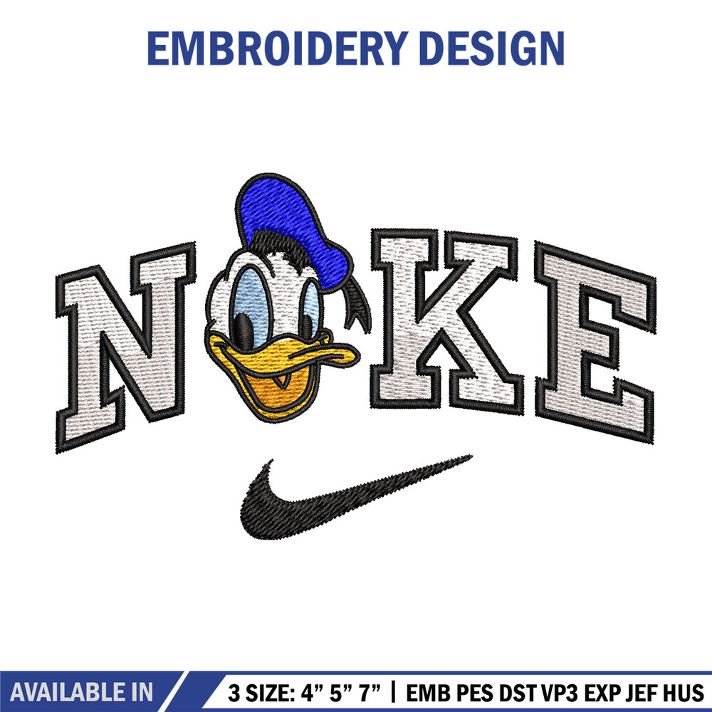 Nike x duck embroidery design, Disney embroidery, Nike design, Embroidery shirt, Embroidery file, Digital download.jpg