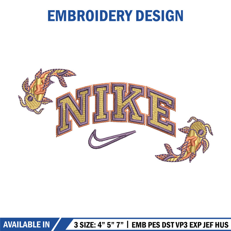 Nike x fish embroidery design, Fish embroidery, Nike design, Embroidery shirt, Embroidery file,Digital download 1.jpg