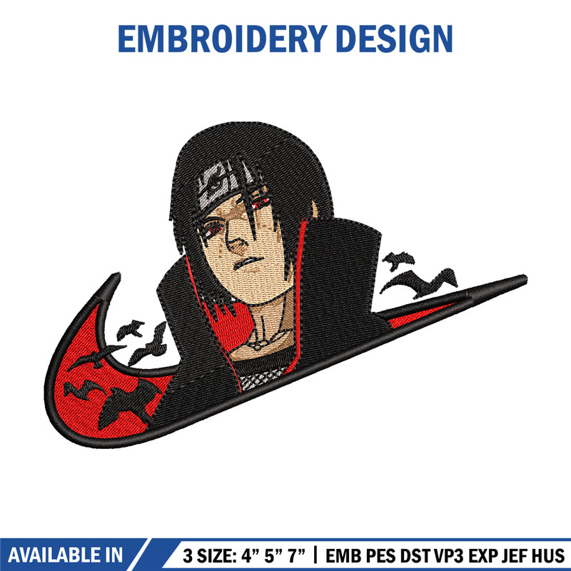 Nike x Itachi V2 embroidery design, Naruto embroidery, Nike design, anime design, anime shirt, Digital download 1.jpg