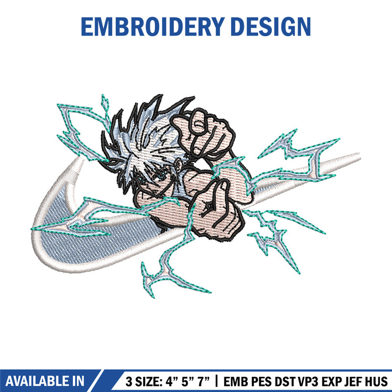 Nike x killua embroidery design, Hxh embroidery, Nike design, Embroidery shirt, Embroidery file, Digital download 1.jpg