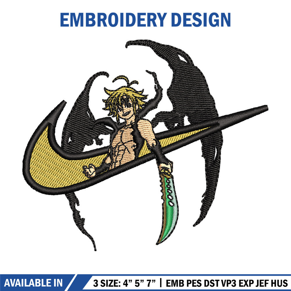 Nike x Meliodas embroidery design, Meliodas embroidery, Nike design, Embroidery shirt, Embroidery file, Digital download.jpg