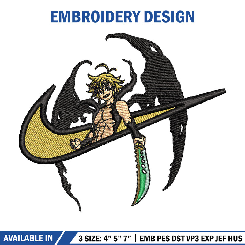 Nike x Meliodas embroidery design, Meliodas embroidery, Nike design, Embroidery shirt, Embroidery file, Digital download.jpg