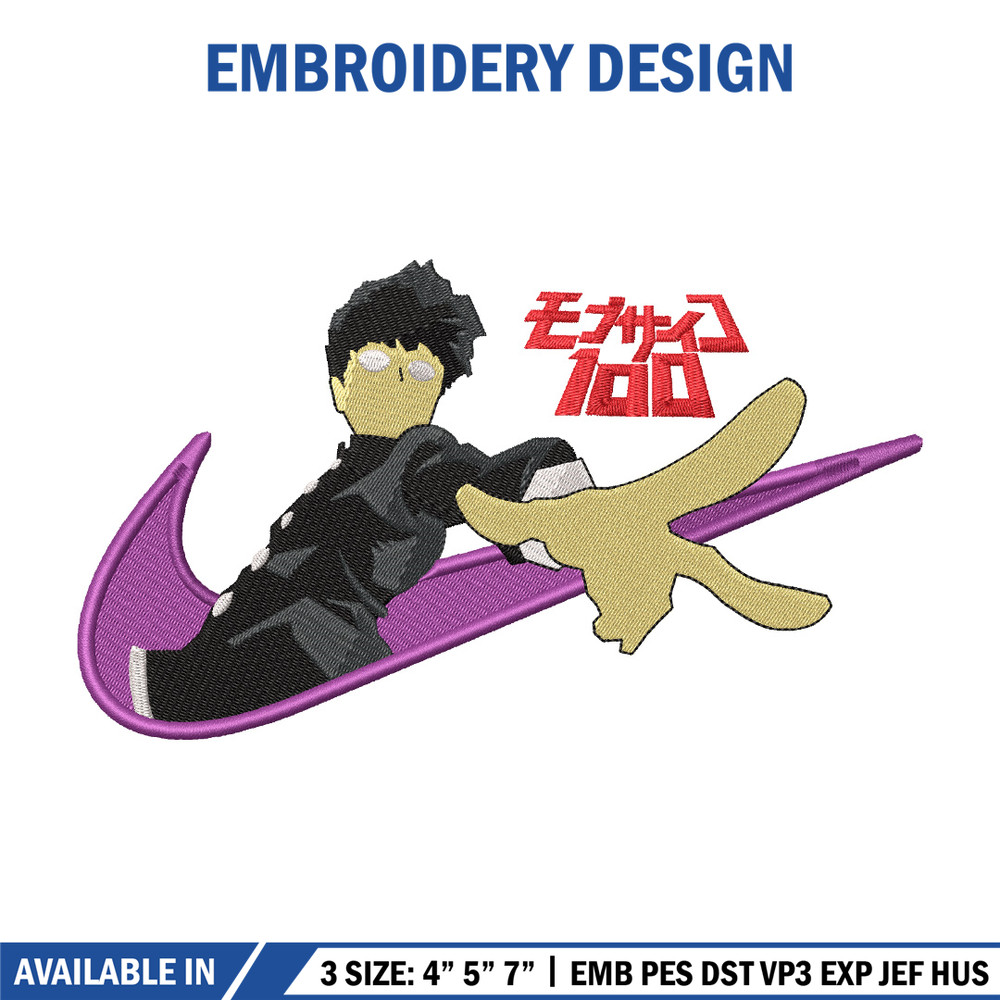 Nike x mob embroidery design, Mob psycho embroidery, Nike design, Embroidery shirt, Embroidery file, Digital download.jpg