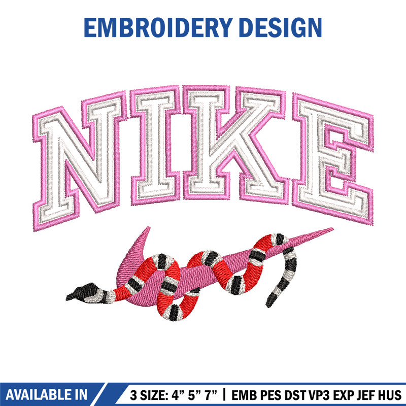 Nike x snake embroidery design, Snake embroidery, Nike design, Embroidery shirt, Embroidery file, Digital download.jpg