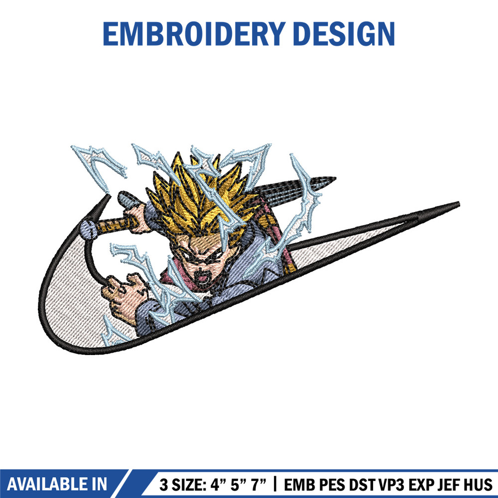 Nike x trunks embroidery design, Dragonball embroidery, Nike design, Embroidery shirt, Embroidery file, Digital download.jpg