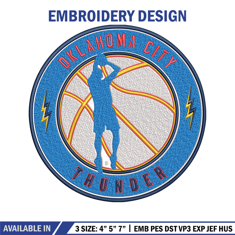 Oklahoma Thunder design embroidery design, NBA embroidery, Sport embroidery, Embroidery design, Logo sport embroidery..jpg
