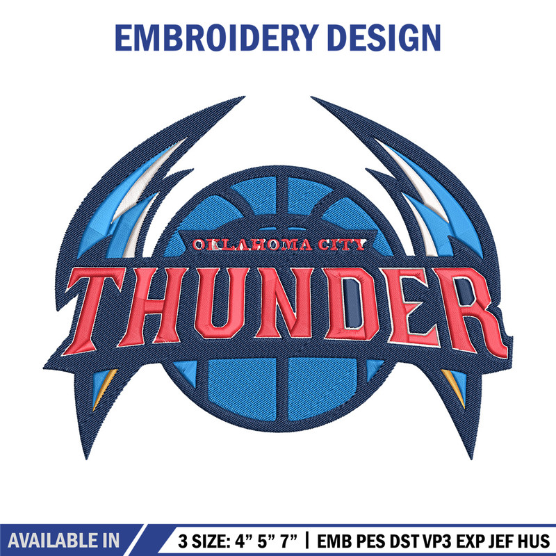 Oklahoma Thunder logo embroidery design,NBA embroidery,Sport embroidery,Embroidery design, Logo sport embroidery..jpg