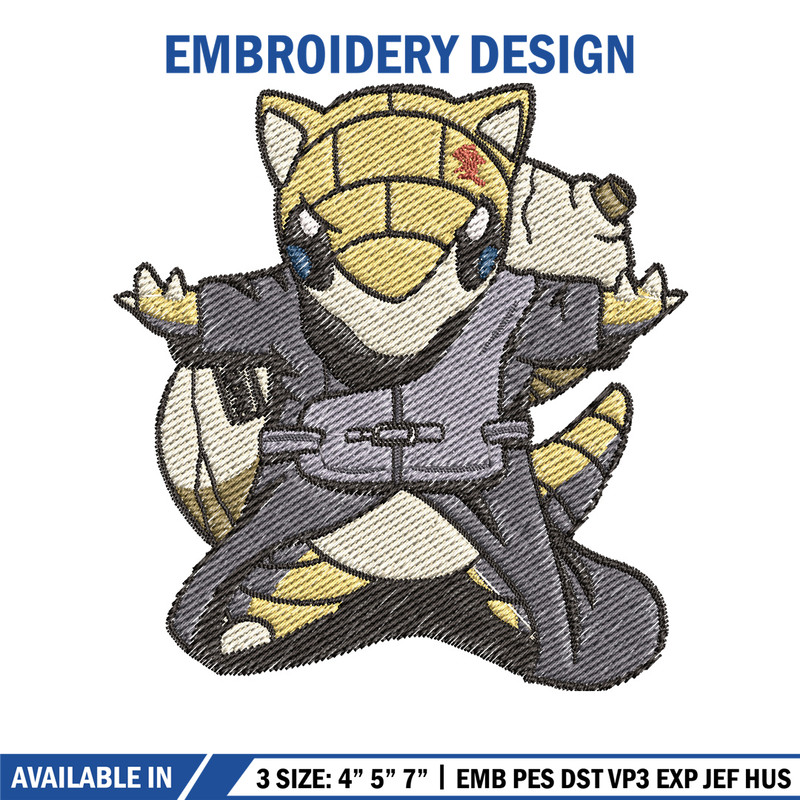 Sandshrew embroidery design, Pokemon embroidery, Anime design, Embroidery file, Digital download, Embroidery shirt.jpg