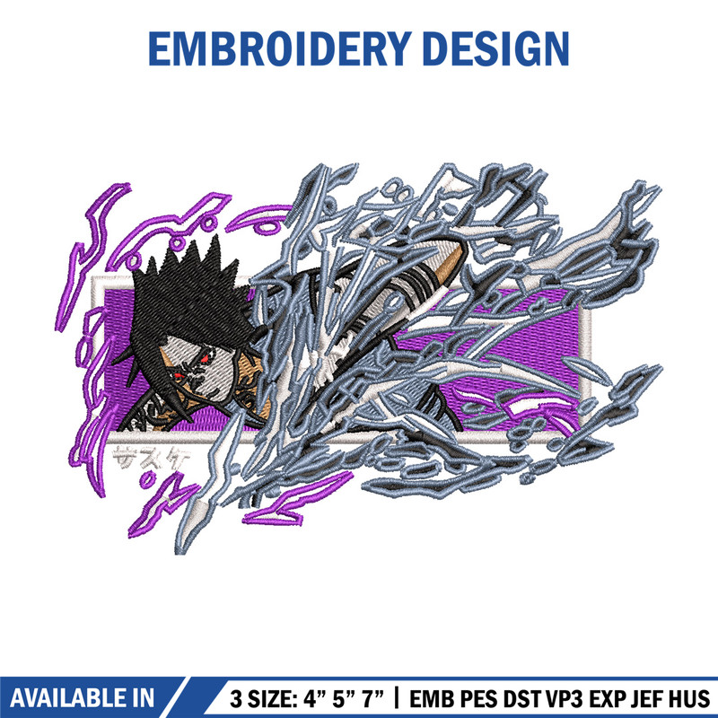 Sasuke chidori embroidery design, Naruto embroidery, Anime design, Embroidery shirt, Embroidery file, Digital download.jpg
