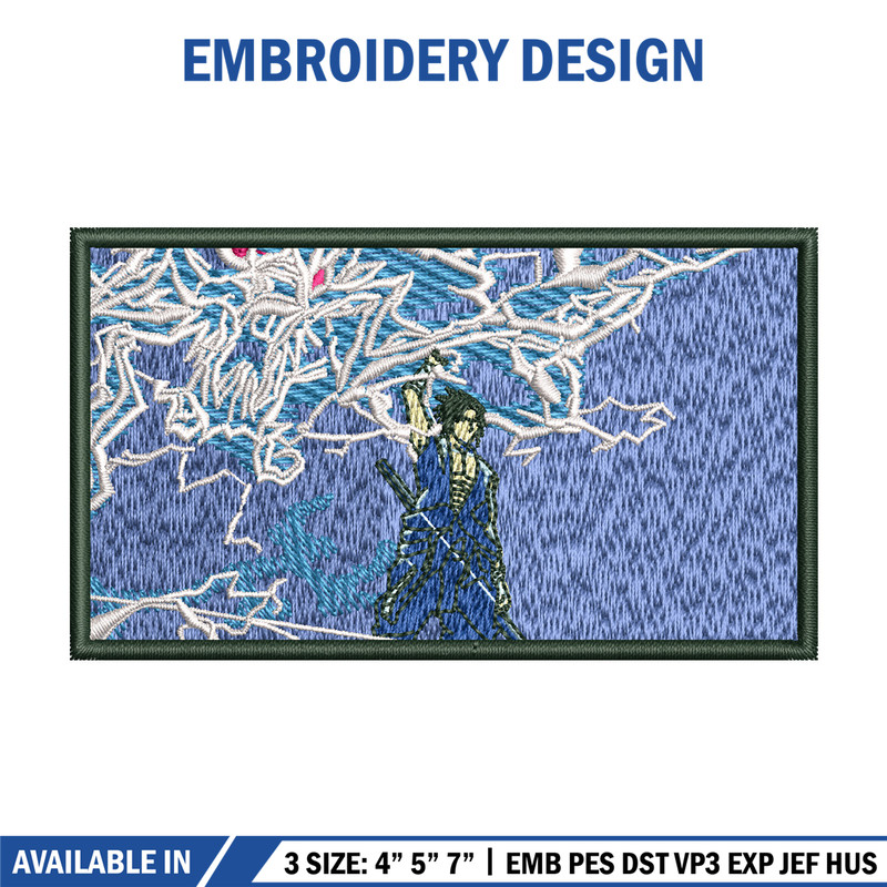 Sasuke thunder embroidery design, Naruto embroidery, Anime design, Embroidery shirt, Embroidery file, Digital download.jpg