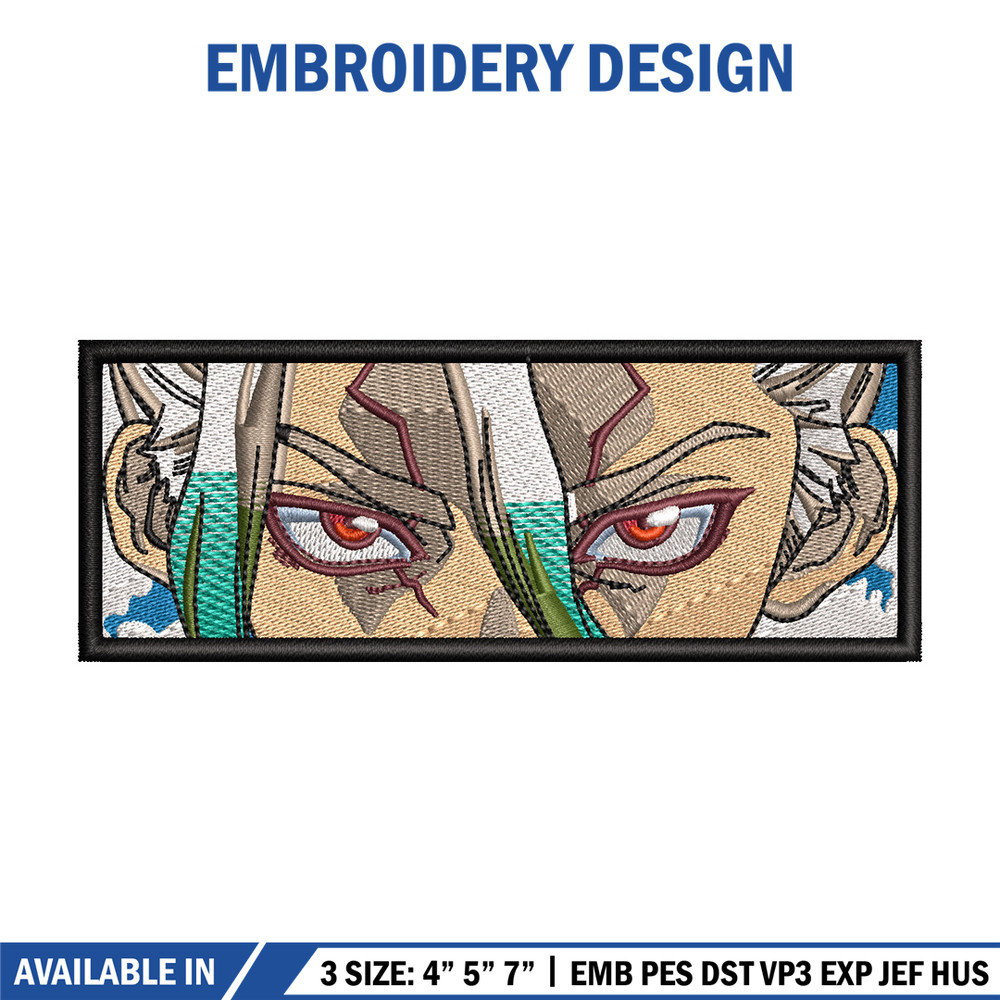 Senku eyes embroidery design, Dr stone embroidery, Anime design, Embroidery file, Embroidery shirt, Digital download.jpg