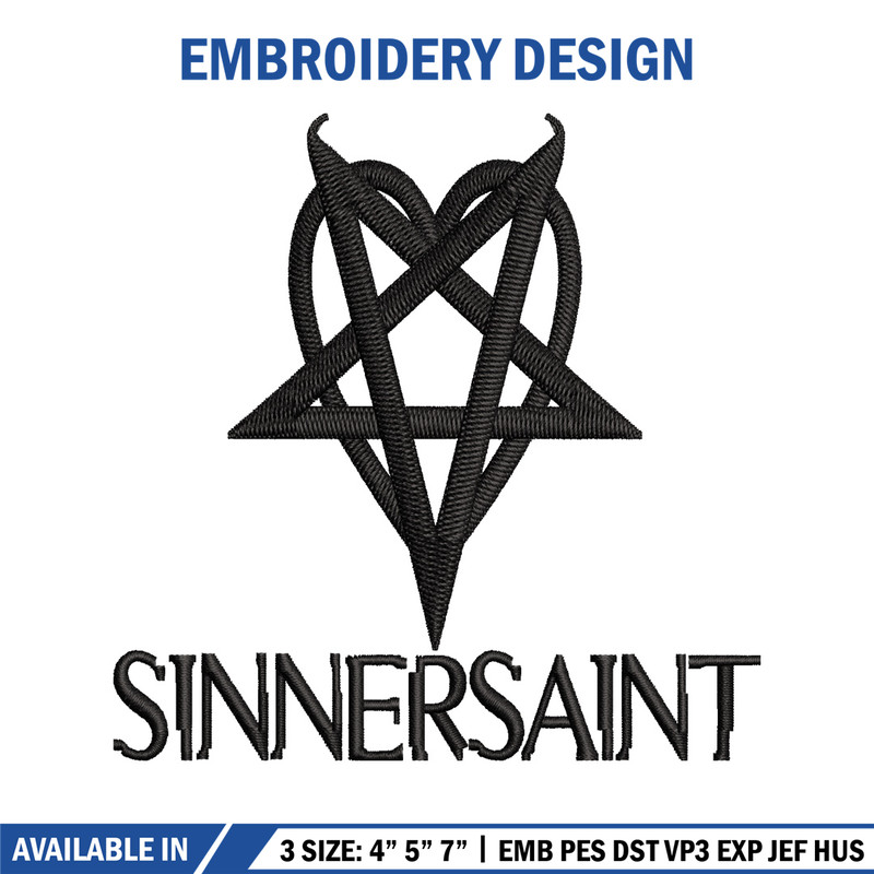 Sinnersaint Logo embroidery design, Sinnersaint Logo embroidery, logo design, embroidery file, Digital download..jpg
