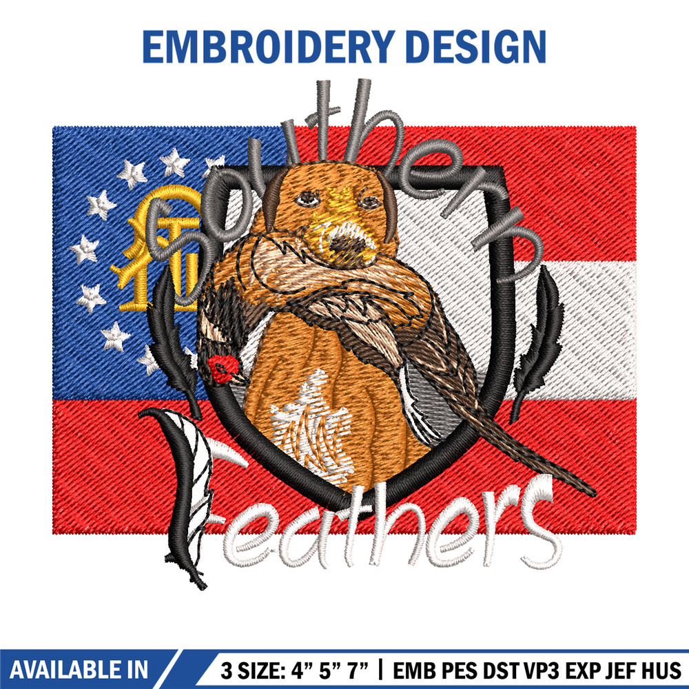 Southern Feathers logo embroidery design, logo embroidery, logo design, Embroidery shirt, logo shirt, Instant download.jpg