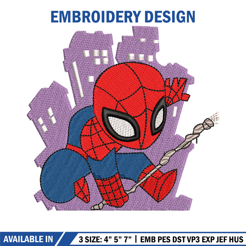 Spaiderman chibi logo embroidery design, Spaiderman chibi embroidery, Embroidery shirt, logo design, Instant download.jpg