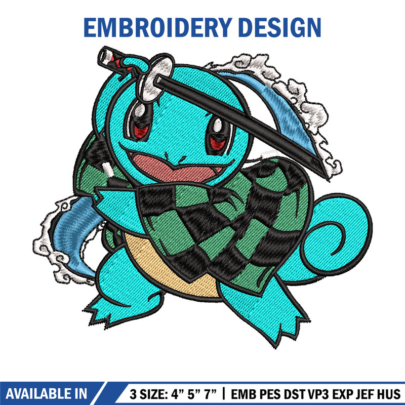 Squirtle embroidery design, Pokemon embroidery, Anime design, Embroidery file, Embroidery shirt, Digital download.jpg