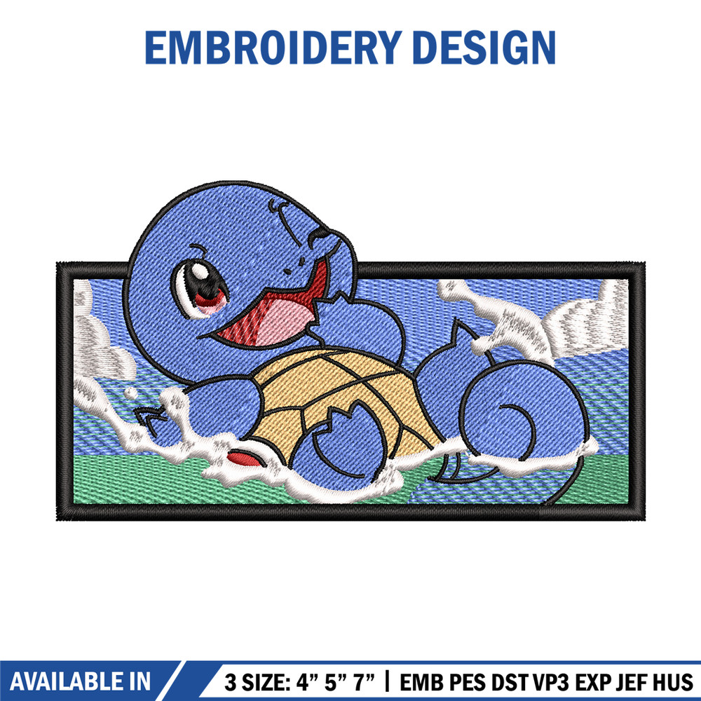 Squirtle embroidery design, Pokemon embroidery, embroidery file, anime design, anime shirt, Digital download.jpg