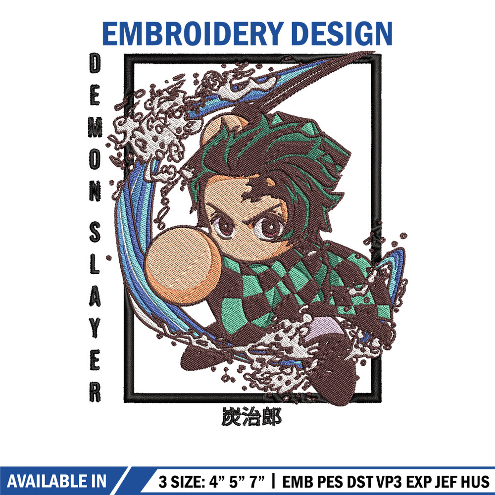 Tanjiro chibi embroidery design, Tanjiro embroidery, Embroidery shirt, Embroidery file, Anime design, Digital download.jpg
