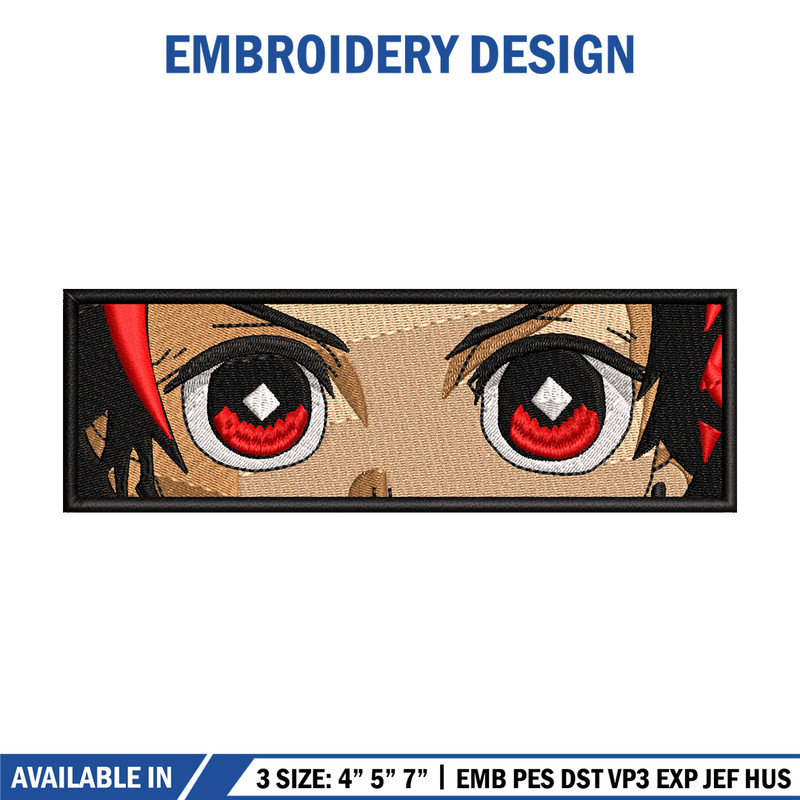 Tanjiro eyes embroidery design, Kimetsu no Yaiba embroidery, Nike design, anime design, anime shirt, Digital download.jpg