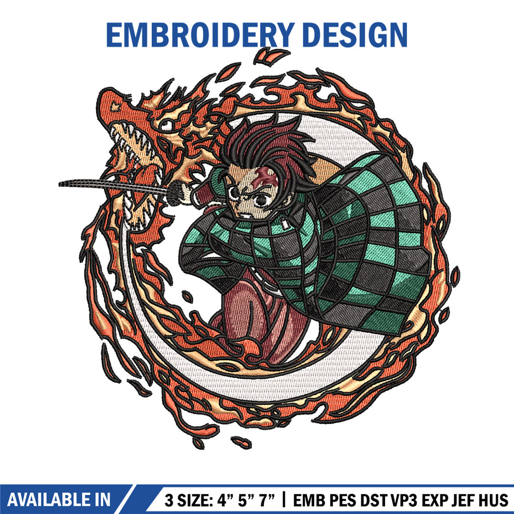 Tanjiro fire embroidery design, Tanjiro embroidery, Anime design, Embroidery shirt, Embroidery file, Digital download.jpg