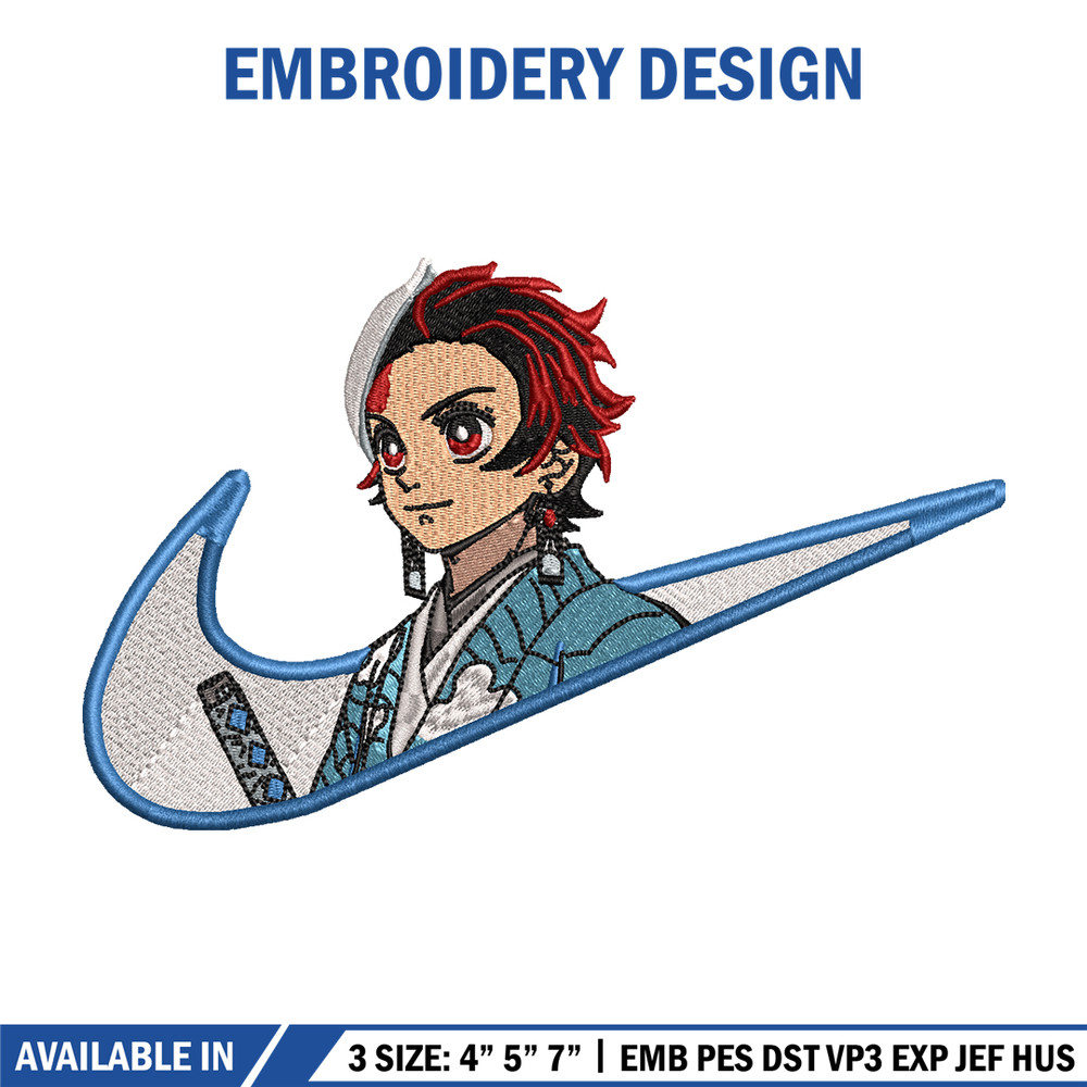 Tanjiro Nike embroidery design, Kimetsu no Yaiba embroidery, Nike design, anime design, anime shirt, Digital download.jpg