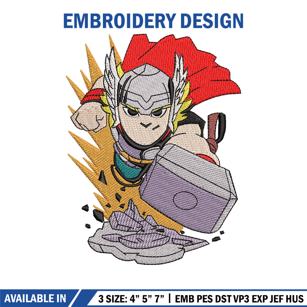 Thor cartoon logo embroidery design, Thor embroidery, logo design, Embroidery shirt, cartoon shirt, Instant download.jpg
