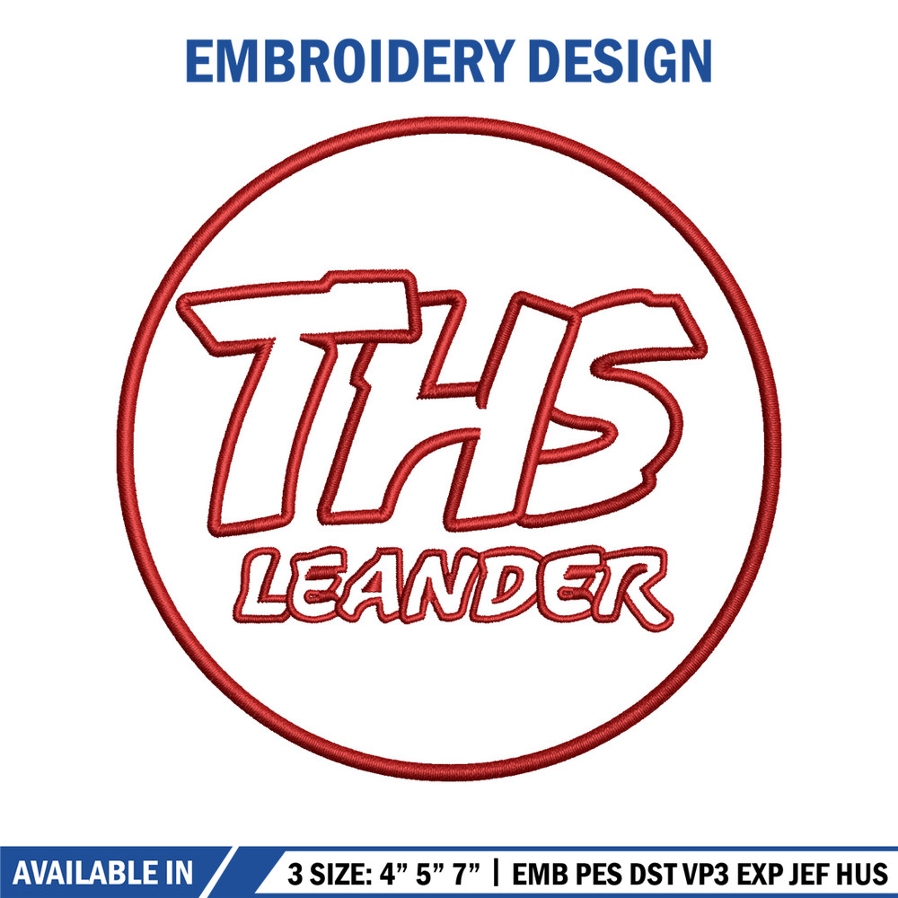 Ths leanderLogo embroidery design, ths leander embroidery, logo design, embroidery file, logo shirt, Digital download..jpg