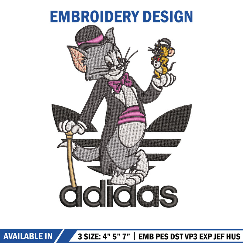 Tom and jerry Embroidery Design, Adidas Embroidery, Embroidery File, Cartoon Embroidery, Logo shirt, Digital download.jpg