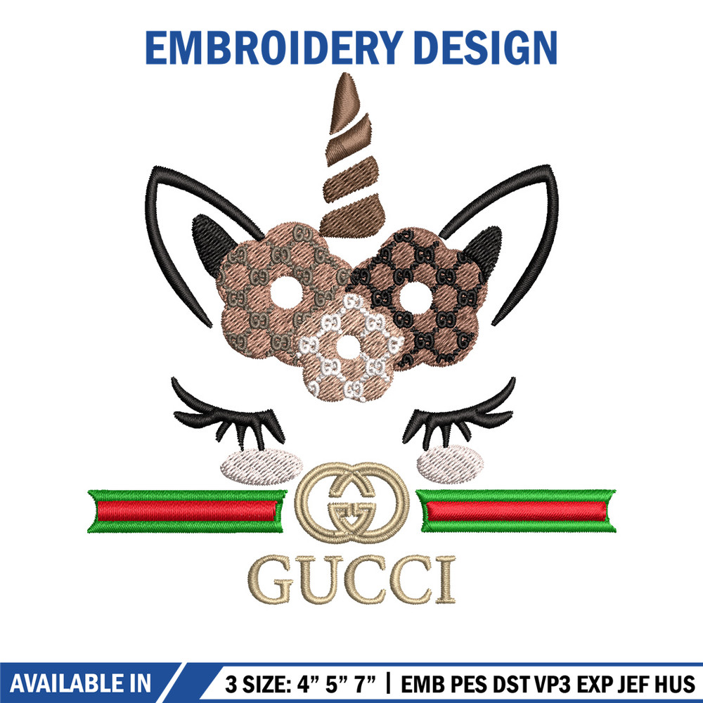 Unicorn gucci Embroidery Design, Gucci Embroidery, Embroidery File, Brand Embroidery, Logo shirt, Digital download.jpg
