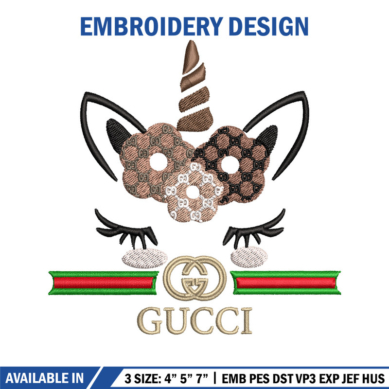 Unicorn gucci Embroidery Design, Gucci Embroidery, Embroidery File, Brand Embroidery, Logo shirt, Digital download.jpg