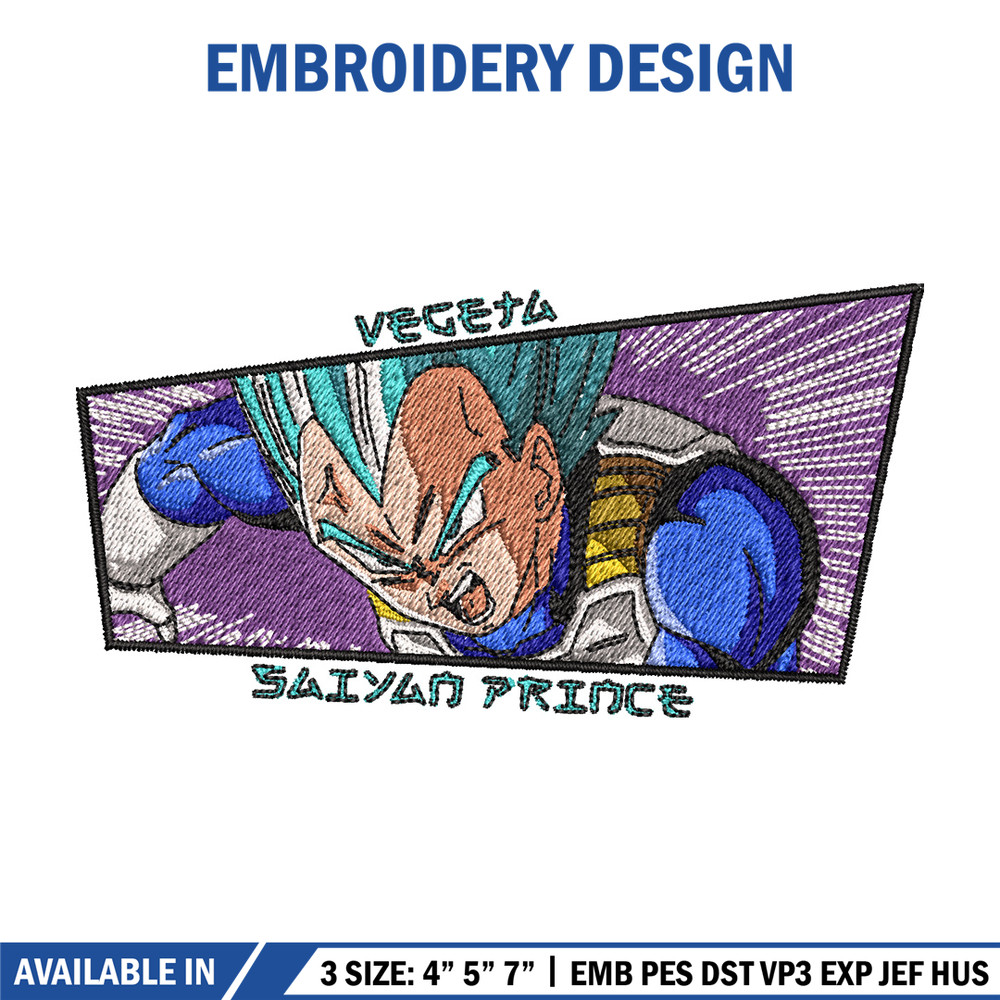 Vegeta blue embroidery design, Dragonball embroidery, Anime design, Embroidery shirt, Embroidery file, Digital download.jpg