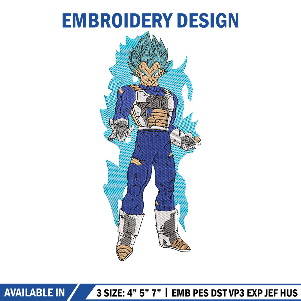 Vegeta blue embroidery design, Dragonball embroidery, Embroidery file, Embroidery shirt, Emb design, Digital download.jpg