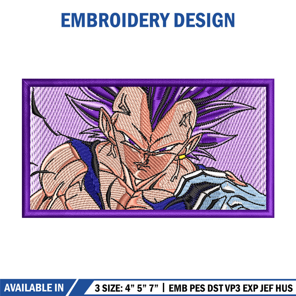 Vegeta ego box embroidery design, Dragonball embroidery, Anime design, Embroidery shirt,Embroidery file,Digital download.jpg