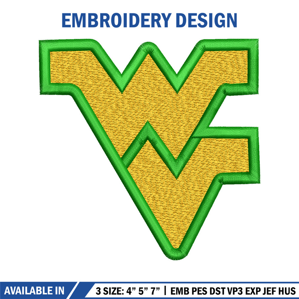 West Virginia Mountaineers embroidery design, West Virginia Mountaineers embroidery, Sport embroidery, NCAA embroidery..jpg